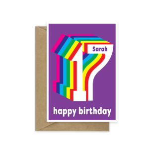 17th birthday card rainbow bth535