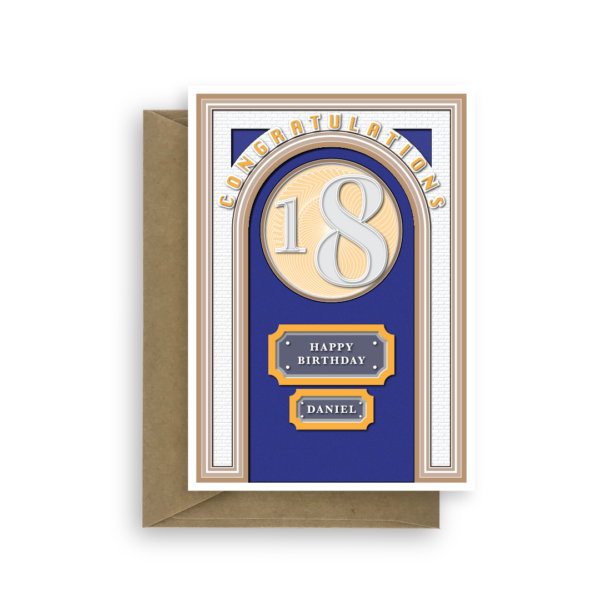 18th birthday card for boy door bth174 card