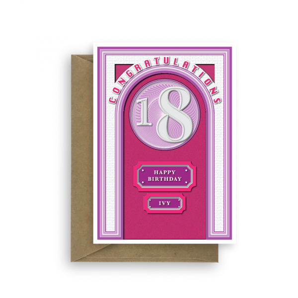 18th birthday card girl door bth075 card