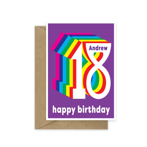 18th birthday card rainbow bth519