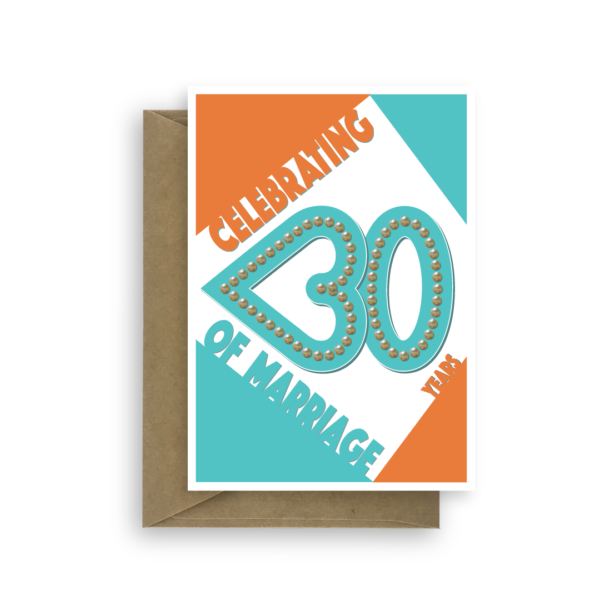 30th wedding anniversary card retro pearl ann014 card