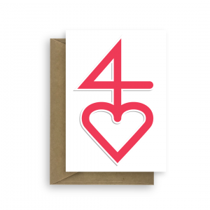 40th wedding anniversary card heart line ann013 card