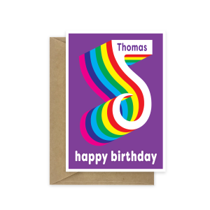 5th birthday card rainbow bth540
