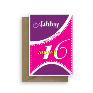 sweet 16 birthday card for her edit name bth154 card