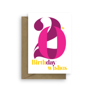 20th birthday wishes card for her pink bth298 card