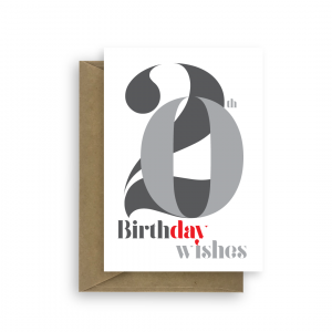 20th birthday wishes card grey bth285 card