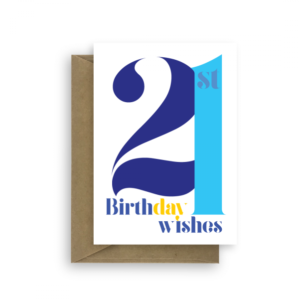 21st birthday card for him blue bth289 card