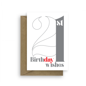 21st birthday wishes card grey bth286 card