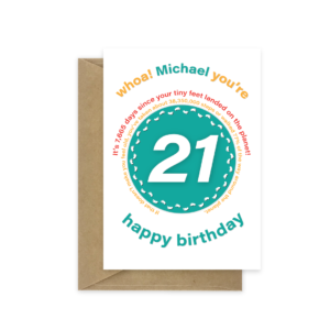 21st birthday card tiny feet statistics bth547