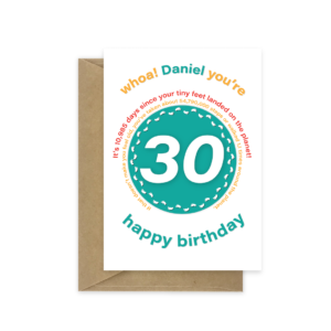 30th birthday card tiny feet statistics bth527