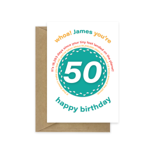 50th birthday card tiny feet statistics bth529
