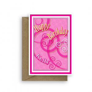 edit name birthday card for her pink swirls bth224 card