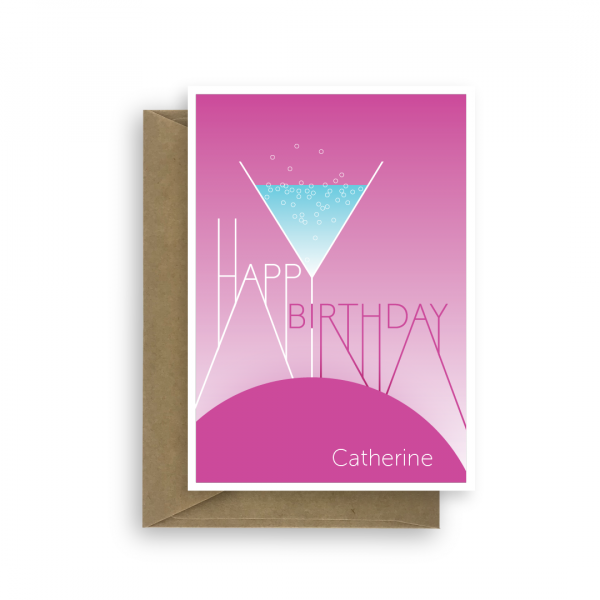 birthday card for her edit name pink celebration bth263 card