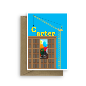 birthday card for him edit name construction crane bth268 card