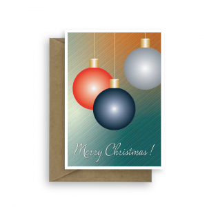 christmas card shiny balls chs039 card