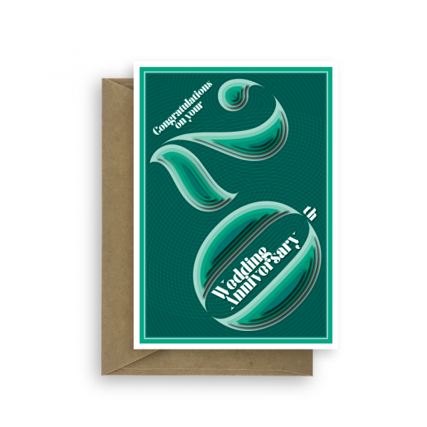 20th wedding anniversary card emerald ann005 card