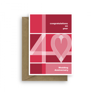40th wedding anniversary card ruby heart ann007 card