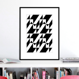 black and white stairs illusion print stuartconcepts p0028 black frame