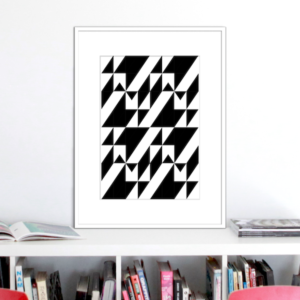 black and white stairs illusion print stuartconcepts p0028 white frame_NO 1