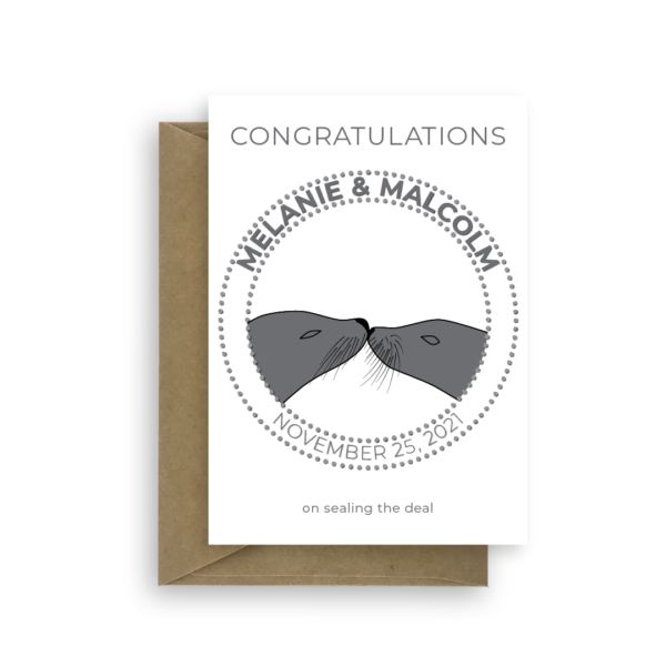 wedding card personalised seal the deal wed025 card