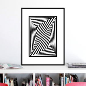 zed optical illusion print stuartconcepts p0026 black frame