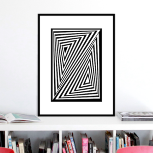 zed optical illusion print stuartconcepts p0026 black frame