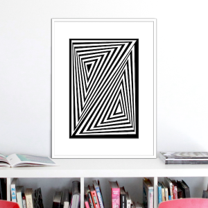 zed optical illusion print stuartconcepts p0026 white frame