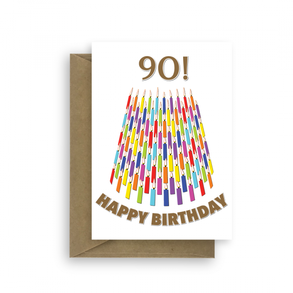 90 candles birthday card for him or her bth276 card