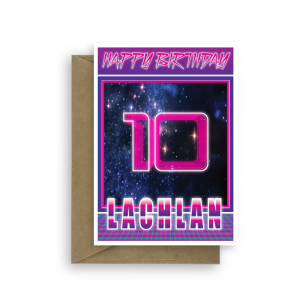 10th birthday card for boy synthwave bth341 card