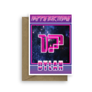 17th birthday card for boy synthwave bth348 card