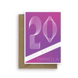 20th birthday card for her edit name purple blend bth383 card