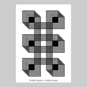 six black squares optical illusion stuartconcepts print p0025 artwork