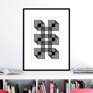six black squares optical illusion stuartconcepts print p0025 black frame