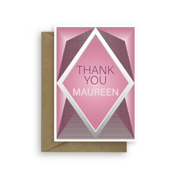 thank you card for her diamond pink thk009 card