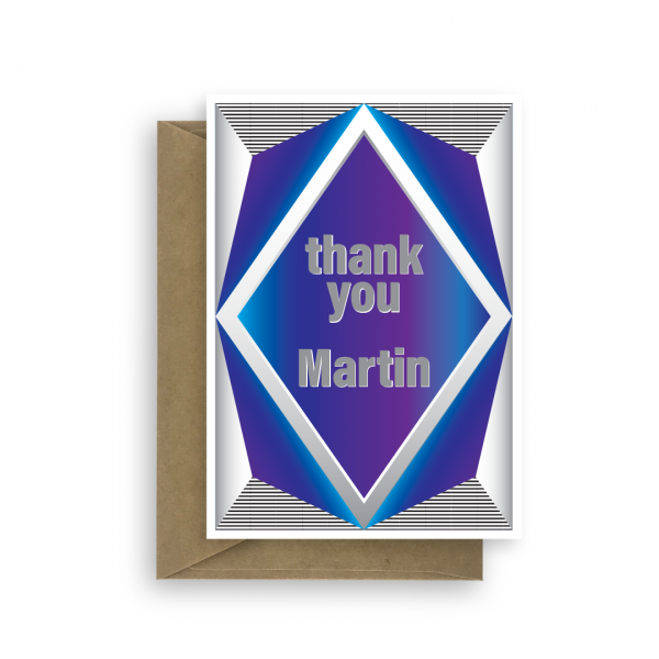 thank you card for him blue diamond thk010 card