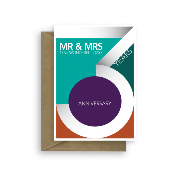 3rd wedding anniversary 3 years ann020 card