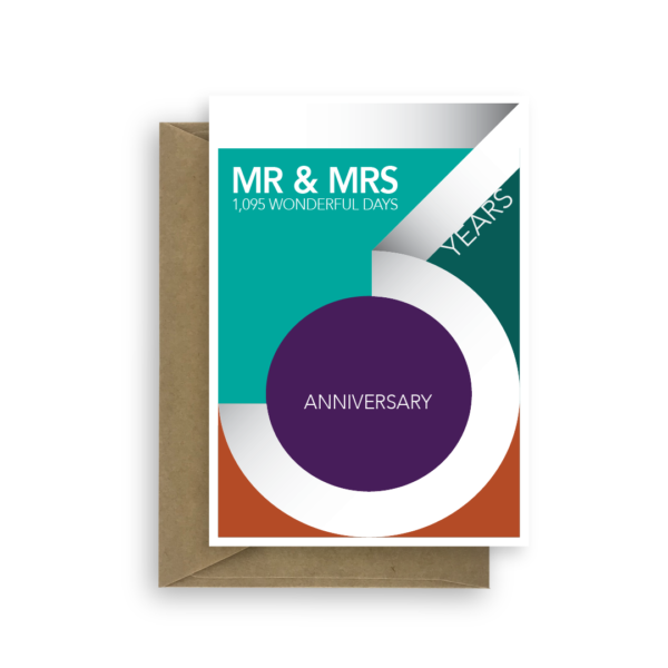 3rd wedding anniversary 3 years ann020 card