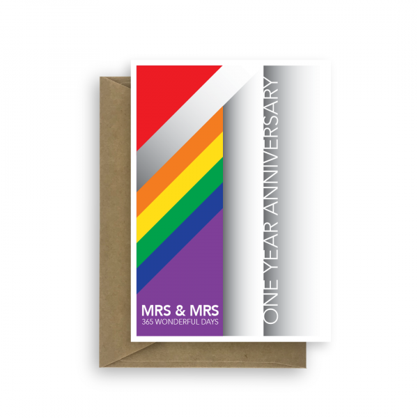 lesbian 1st anniversary card ann024 card