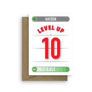 10th birthday card for boy or girl level up bth424 card