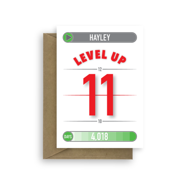 11th birthday card for boy or girl level up bth425 card