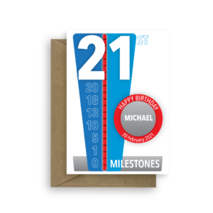 milestones 21st birthday card for him bth450 card