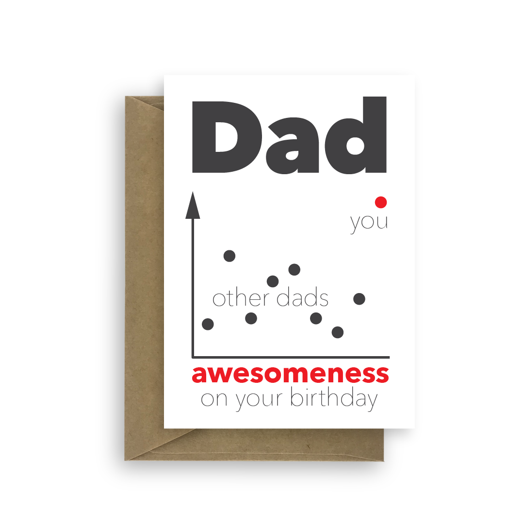 Awesome dad birthday card funny graph