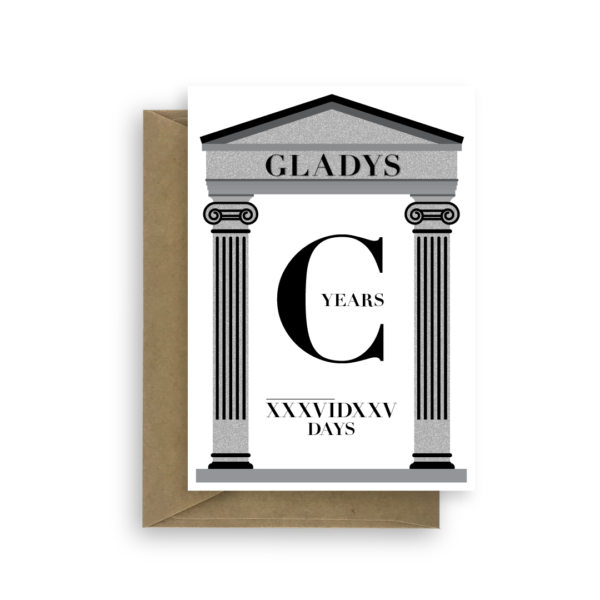 100th birthday card roman numerals bth473 card