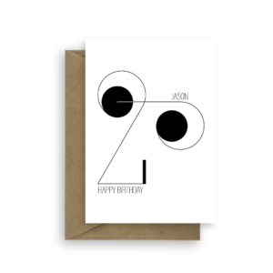 20th birthday card minimalist bb035 card