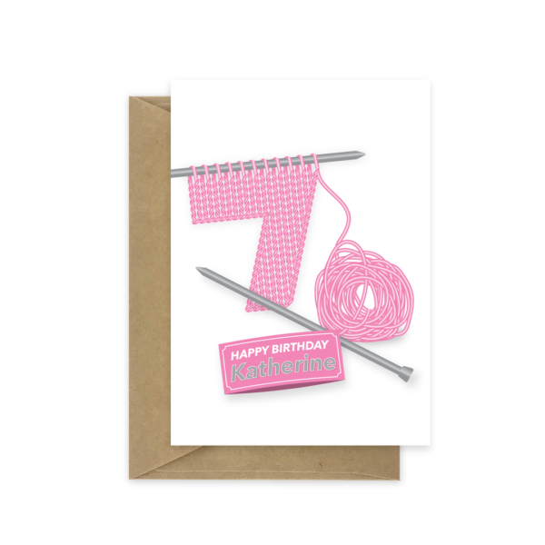 70th birthday card knitting bb056