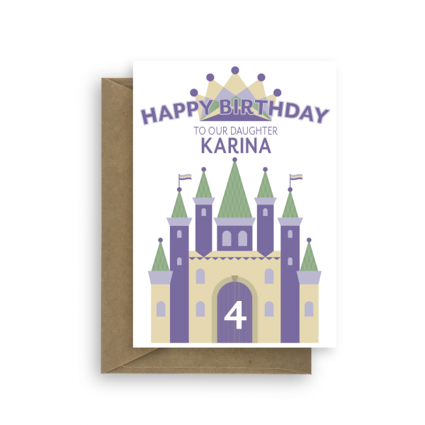 princess castle birthday card