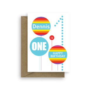 1st birthday card for boy edit name bth406 card