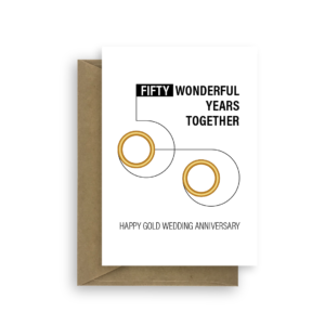 gold rings 50th wedding anniversary card ann033 card