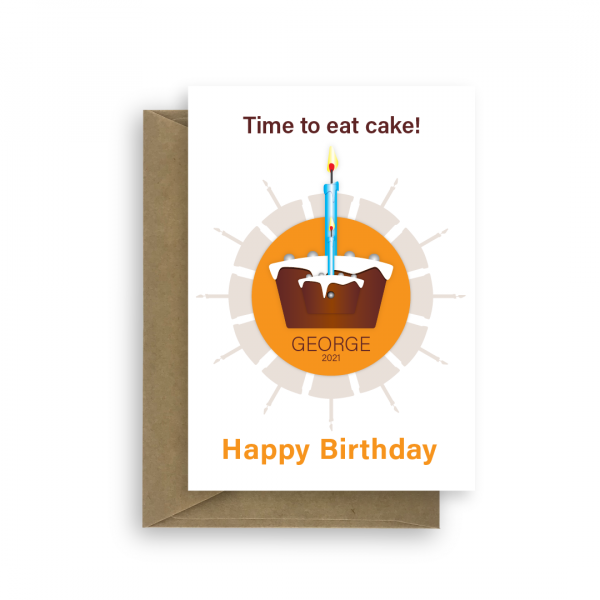time to eat cake birthday card bb063 card
