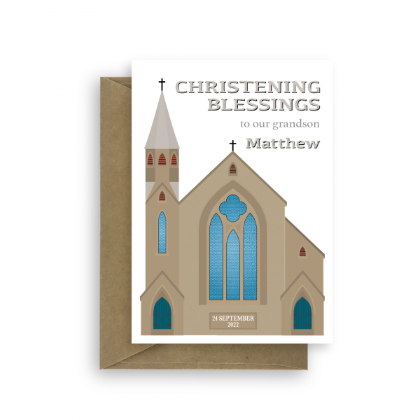 christening blessings card church grandson cht031 card